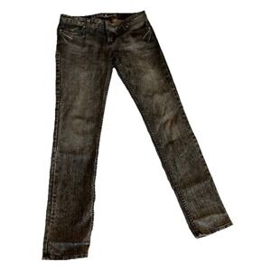 Guess Jeans Los Angeles Black Acid Wash Women's Size 28 Skinny Stretch Jeans